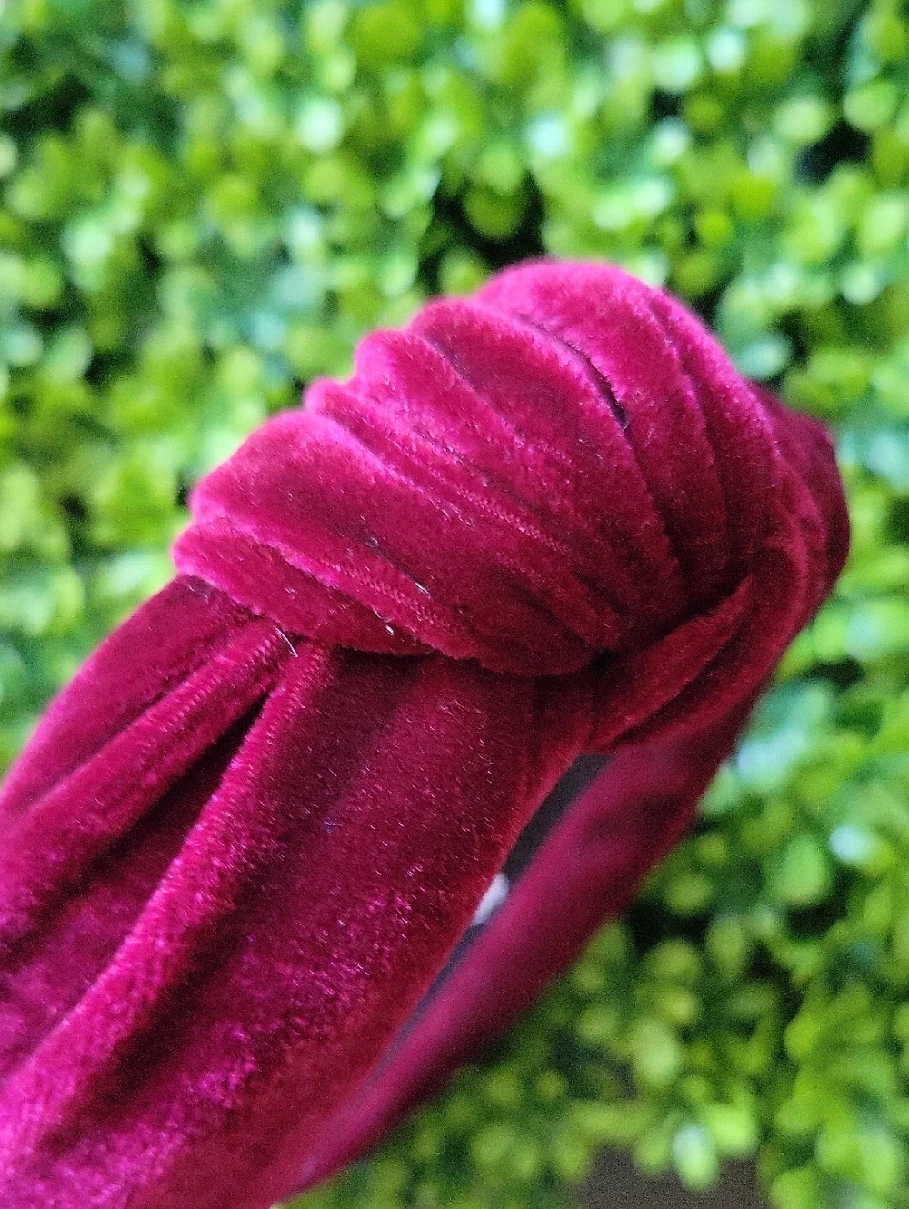 Lele Sadoughi Velvet Twist Knotted Top Headband Velour Maroon Pink Red FabFitFun